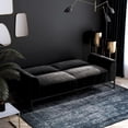 thumbnail image 2 of CosmoLiving Adley Coil Futon, Black Velvet with Black Metal Base, 2 of 21