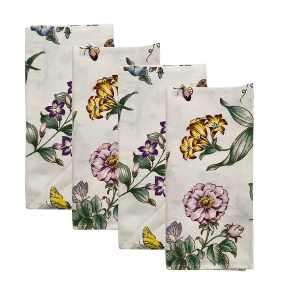 Lenox Butterfly Meadow Napkins, Set of 4, Multicolor, 19"W x 19"L