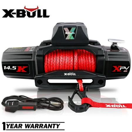 X-BULL Electric Winch XPV 14500LBS 12V Winch Synthetic Rope SUV Jeep Truck Towing 4WD Off-Road 2 in 1 remote control Wireless and Wired