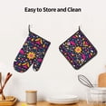 thumbnail image 6 of Bingfone Cinco De Mayo Floral Print Oven Mitts Pot Holders Set 2 PCS for Kitchen for Cooking Grilling Baking BBQ Pot Holders Cook Essentials, 6 of 7