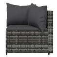 thumbnail image 3 of vidaXL 4 Piece Garden Lounge Set with Cushions Grey Poly Rattan, 3 of 5