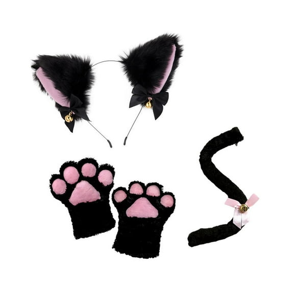 Disfraz de Gatito Sunnimix Cola Orejas de Gato Negro
