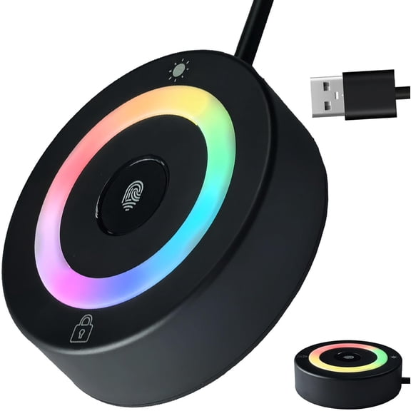 USB Smart Fingerprint Reader with 360° Touch Functionality, Fast Login <1 Second, Compatible with Desktops and Laptops, Supports Windows 10/11