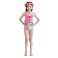 thumbnail image 6 of 【Uhome】3PCS Girls Mermaid Tail Swimsuit Cute Costume Set with Fish Tail Kids Beach Bikini Bath Suit 3-12Y, 6 of 7
