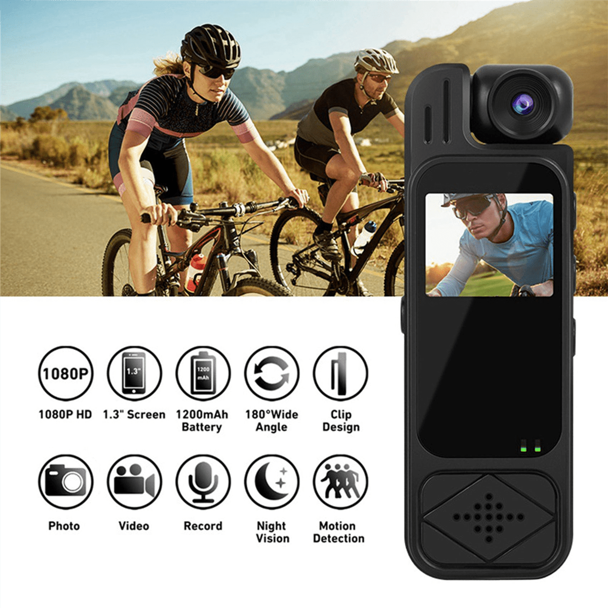 2X 1080P HD Mini Camera Digital Video Recorder Body Camera with Infrared Night Vision Compact Sports DV Camcorder