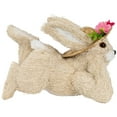 thumbnail image 4 of Northlight Rabbit with Floral Straw Hat Easter Figurine - 8.75" - Beige, 4 of 6