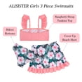 thumbnail image 2 of Aideaone Girls 3 Piece Swimsuit Tankini Bathing Suit with Cover Up Skirt Quick Dry tankini swimsuits for teens Beach Swimwear for 6-12 Years, 2 of 9