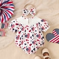thumbnail image 6 of Baby Rompers Girl Short Sleeve Independence Day 4Th Of July Prints Romper Baby Bodysuits Onesies Girl Red 6 Months-12 Months, 6 of 6
