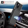 thumbnail image 2 of Versatile Case for iPhone 14 Plus 6.7" 2022, Rugged PC Backplane & Durable PU Leather Card Pocket Kickstand Car Magnetic Suction Tempered Glass Screen Protector Anti-drop Cover, Black, 2 of 8