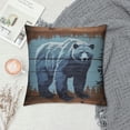 thumbnail image 2 of Nawypu Bear Silhouette Pillow Cover Jungle Wild Animal Pine Tree Decor Cushion Case for Living Room Sofa Rustic Farmhouse Style Square Cushion Cover for Kids Boys Girls Blue, 2 of 5