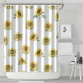 thumbnail image 2 of Yellow Wildflower Sunflower Shower Curtain 72x84 Inches, Boho Floral Bee Butterfly Pattern, Quick-Dry Rustic Polyester with Hooks, Country Vintage Farmhouse Bathroom Decor, 2 of 5