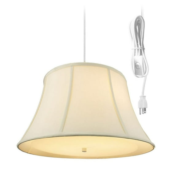 Egg Shell 2 Light Swag Plug-In Pendant with Diffuser
