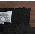 thumbnail image 5 of D.N.G. BEDDINGS 100% Egyptian Cotton 1 Piece Circle Ruffle Comforter with 1 Freebie Ruffle Pillow | 550 GSM Filled Microfiber - Oversized Super King Size, Black Color - 800 Thread Count, 5 of 5
