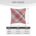 thumbnail image 4 of YFYANG Square Velvet Decorative Throw Pillow, 16"x16" Pink Vintage Plaid Pattern Sofa Bed Cushion Pillows, 4 of 7