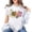 White, variant on Womens Easter T Shirts Easter Day Cartoon Bunny Short-Sleeve T-Shirt Tops Round Neck Sports T-Shirt Workout Tops