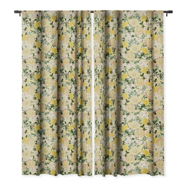 Society6 Alison Janssen Golden Poppies Single Panel Room Darkening Window Curtain 50" x 120"