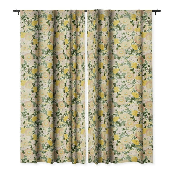 Society6 Alison Janssen Golden Poppies Single Panel Room Darkening Window Curtain 50" x 120"
