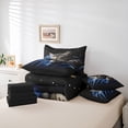 thumbnail image 6 of jejeloiu Starry Night Cat 7pcs Bedding Comforter Set Kids,Pet Animal Print Queen Bedding Sets,Reversible, 6 of 7