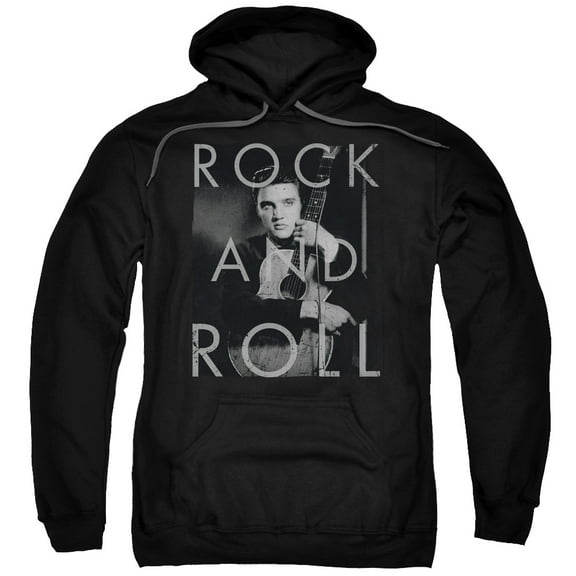 Trevco ELV839-AFTH-6 Elvis Presley & Rock & Roll Adult Pull-Over Hoodie, Black - 3X
