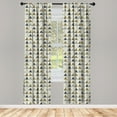 thumbnail image 3 of Ambesonne Geometric Curtains, Abstract Triangle, Pair of 28"x84", Taupe, 3 of 5