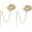 Gold, variant on Gold Plated Threader Ear Cuff for Women, CZ Paved Wrap Around Earring with Long Chain Dangle, Piercing Required for Earlobe