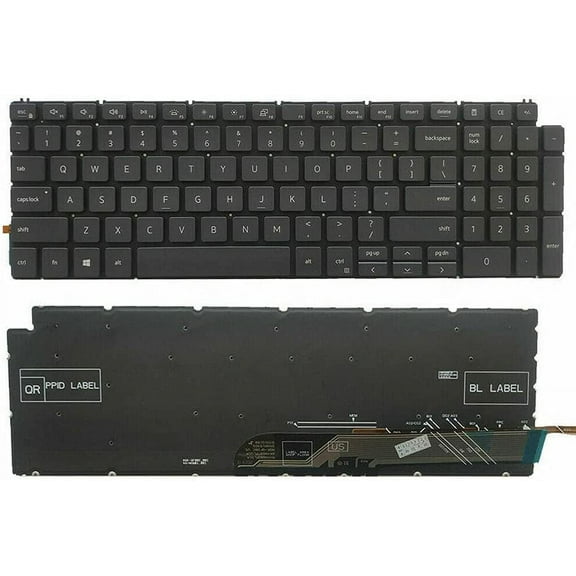 New US Black English Backlit Laptop Keyboard (Without palmrest) for Dell Inspiron 7506 2-in-1 Inspiron 7500 2-in-1 Light Backlight