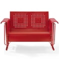 thumbnail image 3 of Pemberly Row Metal Gliding Patio Loveseat in Red, 3 of 7