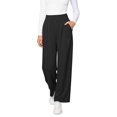 thumbnail image 5 of AHTJRT High Waist Palazzo Pants for Women Stretch Wide Leg Slack Pants with Pockets Flowy Formal Business Work Office Pants Black L, 5 of 6