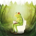 thumbnail image 6 of Cheers.US Frog Ornament Statues Decor Funny Desgin, Frog Stuff, Gift for Indoor Home Desk Bathroom Decoration, Adorable Red Eyed Tree Frog Sitting Sitting on Toilet and Reading, 6 of 7