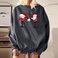 thumbnail image 4 of Sudadera extragrande de lana de manga larga con cuello redondo y estampado navideño para mujer Fridja  ghj987+4528, 4 of 8