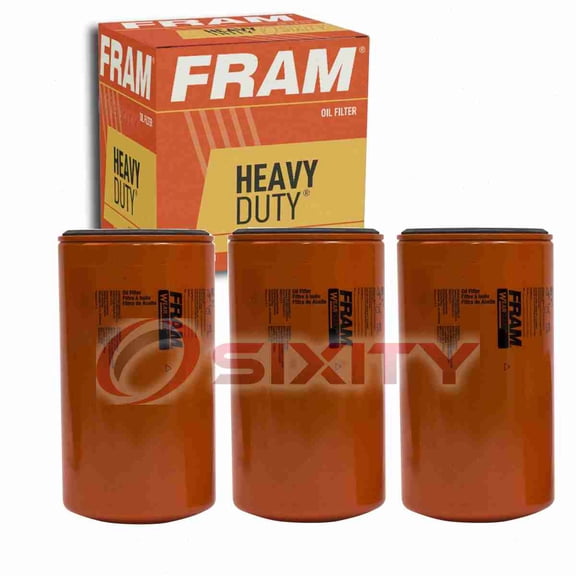 3 pc FRAM PH3786 Heavy Duty Engine Oil Filters for 324617A1 3406810 A04H4123 L10168 LF498 PF1281 Oil Change Lubricant Filters Fits select: 1999-2003 FORD F350, 1999-2003 FORD F250