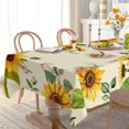 thumbnail image 3 of Nappe Rectangulaire Tournesol 60X84 Pouces Imperméable Résistante aux Plis Durable en Polyester Housse de Table Printemps Été Nappe Aquarelle Florale pour Intérieur et Extérieur, Cuisine de Vacances Salle à Manger et Fête, 3 of 5