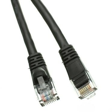 Cat6A Black Ethernet Patch Cable, Snagless - Molded Boot, 500 Mhz, 3 Foot