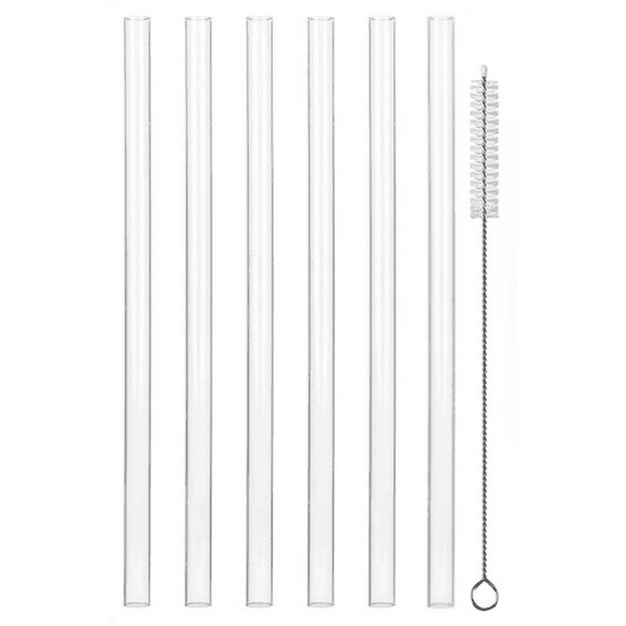 6Pcs Reusable Silicone Straws for Tumblers 14-40oz, Includes 1 Cleaning Brush, Great for Travel