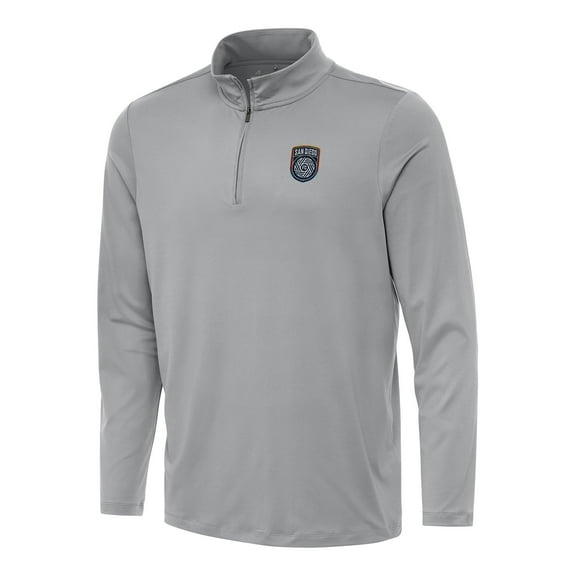 Men's Antigua Gray San Diego FC Reprocess Quarter-Zip Jacket