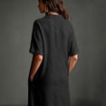 thumbnail image 6 of Bxsruta Womens Maxi Shirt Dress Casual Collared V Neck Short Sleeve Flowy Long Dresses with Pockets, 6 of 8