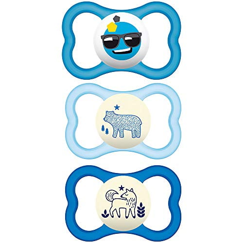 MAM Night Glow in The Dark Soother Suitable 0 Months with Sterilisable Travel Ca 