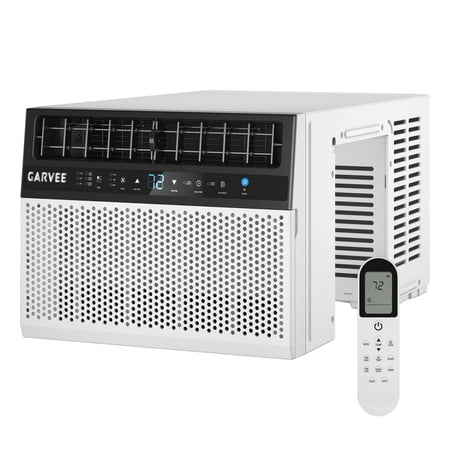 U-Shaped Smart Inverter Window Air Conditioner, 8000 BTU Ultra Quiet AC, Cools up to 450 Sq.Ft, Energy Efficient with 6 Modes, 24H Timer & Remote Control for Home & Office