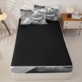 thumbnail image 4 of Homewish Gray Contemporary Spiral Zipper Twin Comforter Sets with Fitted Sheet and 2 Pillowcases,Abstract Geometric Zipper Bedding Set,Black Reversible,4pcs, 4 of 8