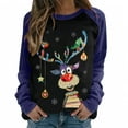 thumbnail image 1 of 2023 Chandail en Molleton de Noël pour Femmes en Liquidation Col Rond Mode Décontractée Manches Longues Imprimé de Noël Chandail en Molleton Blouse, 1 of 3
