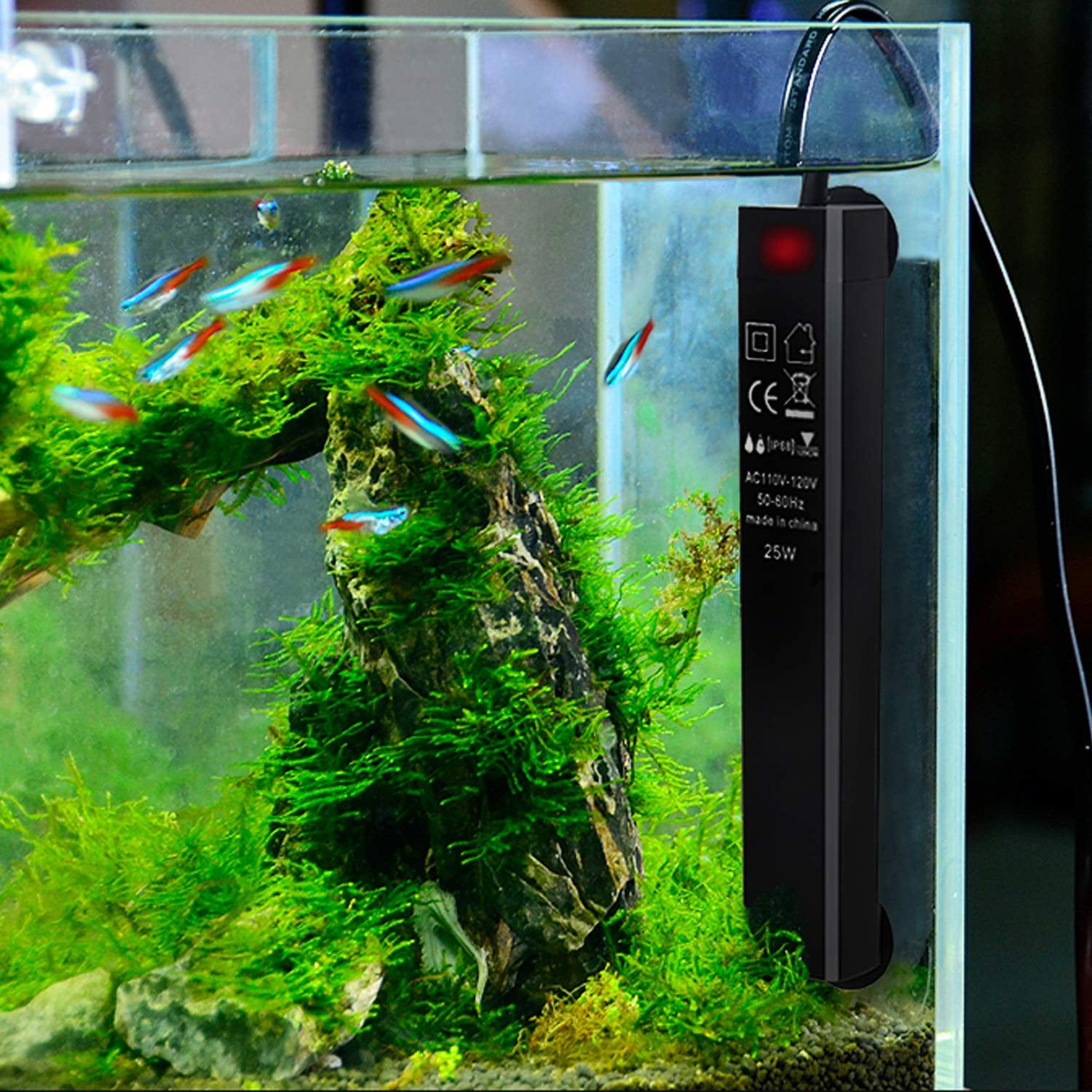 Gohope Aquarium Heater,Fish Tank Heater 25W Smart Small Aquarium Heater