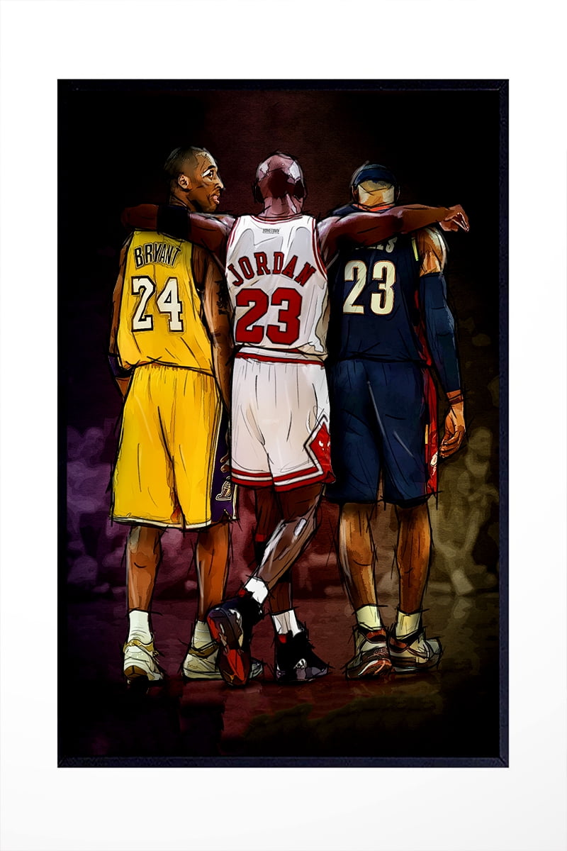 Collection Poster Kobe Bryant, Michael Jordan, Lebron James,Frameless ...