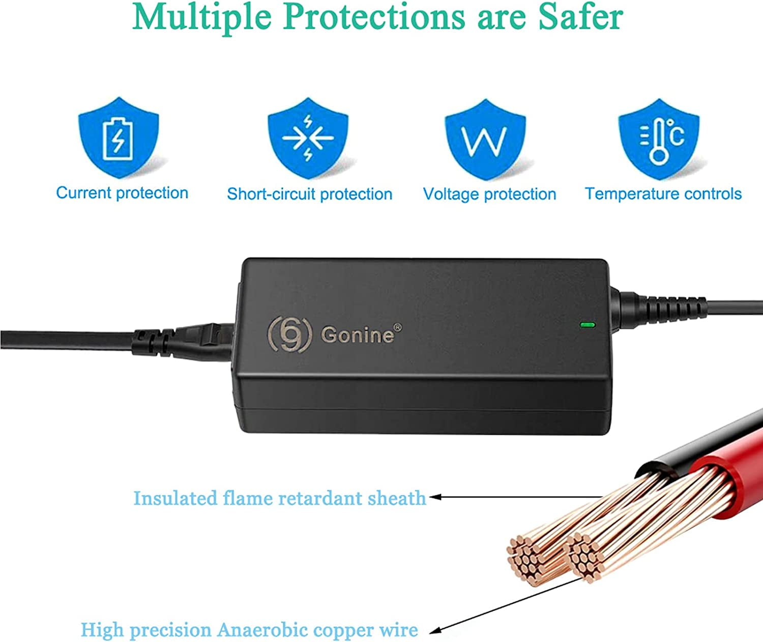 Gonine 90W Universal Laptop Charger, 110-240V AC to DC 19V 19.5V 20V 18.5V 15V 16V AC Power Supply Adapter, Compatible with HP Dell Acer Asus Toshiba