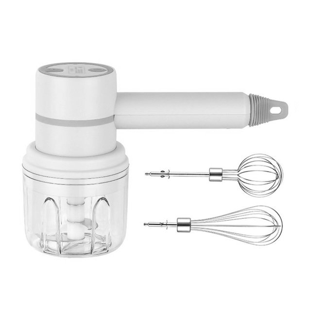 Batidora de alimentos eléctrica portátil inalámbrica, batidora de mano, batidora de de alta potencia, batidora de mano, novedad de 2021 Herramientas y accesorios para hornear Blanco mit Knoblauch