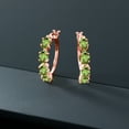 thumbnail image 4 of Gem Stone King 4.00 Ct Oval Green Peridot 18K Rose Gold Plated Silver Earrings, 4 of 4