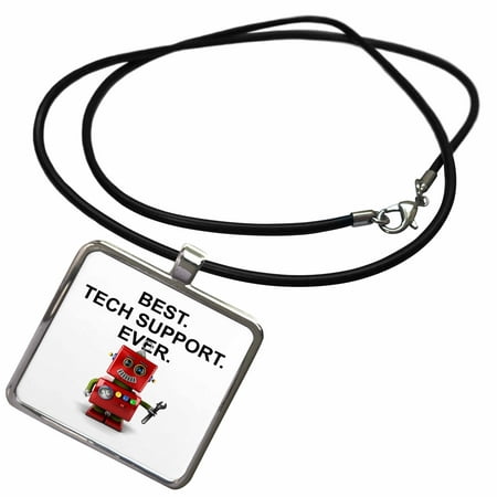 3dRose Best Tech Support Ever toy robot with wrench - Necklace with Pendant (Best Computer Tech Support)