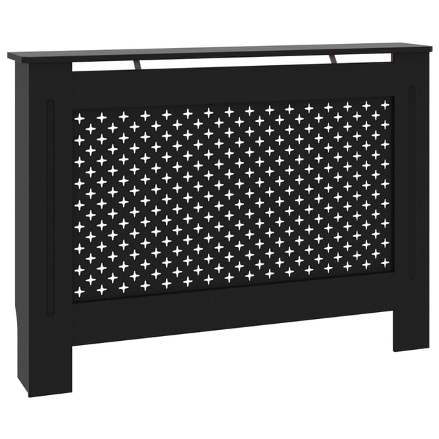 Armario con cubierta de radiador VidaXL, MDF negro, 44,1 x 7,5 x 32,1 cm