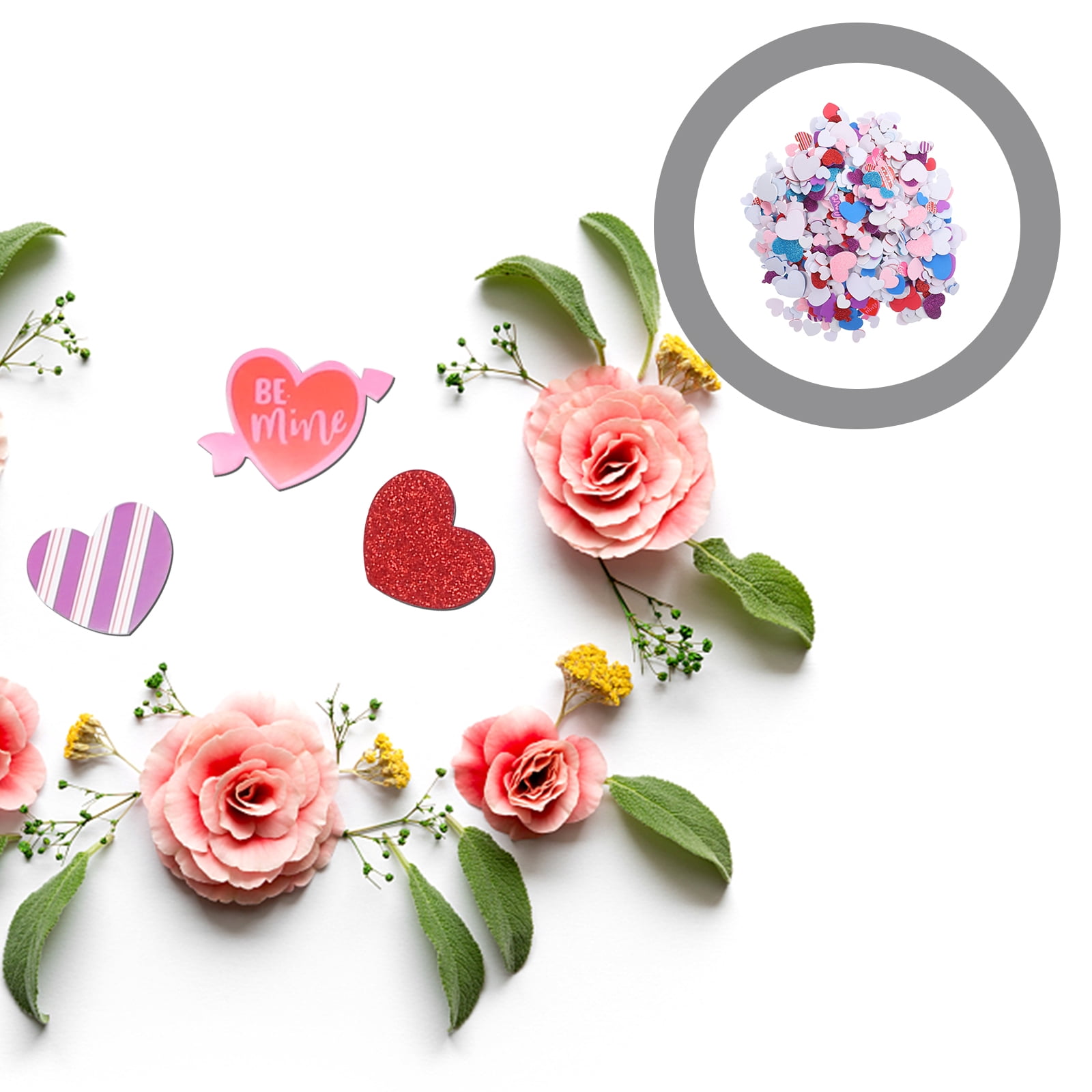 5-Pack Valentine’s Day Love Stickers for Envelopes, Romantic Heart Decals for Couples, Wedding and Decoration