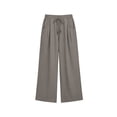 thumbnail image 6 of Womens Cotton Linen Wide Leg Pants High Waisted Flowy Palazzo Pant Casual Summer Beach Vacation Outfits with Pockets, S, 6 of 8