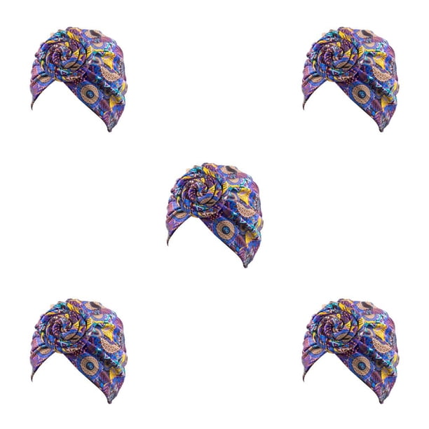 Qarigey Nudo Turbante Estampado Hijab Beanie Estilo bohemio Gorros plisados Accesorios para el cabello femenino Gorro Banquete de boda Tipo Type2 NO2 Qarigey CBP469074